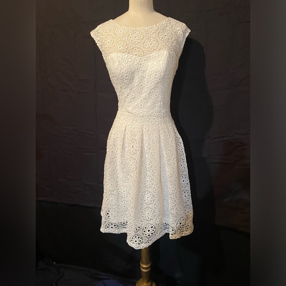 Sue Wong Dresses | Sue Wong White Lace Dress 4 Embroidered Lace Sleeveless Mini Nwt | Color: White | Size: 4 | Kathybrockdorf's Closet Sue Wong Dresses | Sue Wong White Lace Dress 4 Embroidered Lace Sleeveless Mini Nwt | Color: White | Size: 4 | Kathybrockdorf's Closet